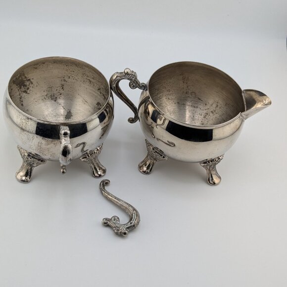 Title: Ranleigh Elegance Silver Plated Milk Jug & Sugar Bowl Set – Handle Repair - Picture 5 of 7